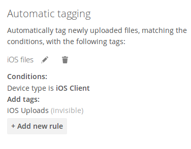Automatic tagging.